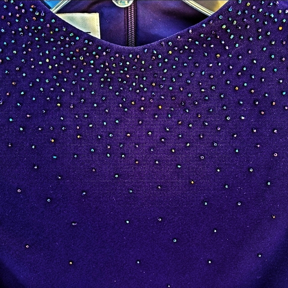 ❤SOLD❤EVAN-PICONE Beaded High Neck Cocktail Sheath 💜  Special Occasion Dress 👗 - Picture 10 of 15